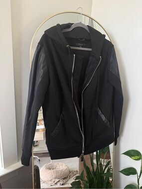 DSTLD Black Hooded Bomber Jacket